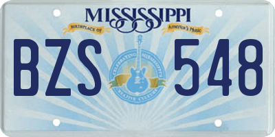 MS license plate BZS548