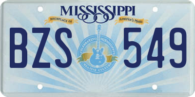 MS license plate BZS549