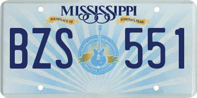 MS license plate BZS551