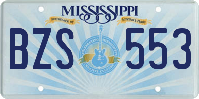 MS license plate BZS553