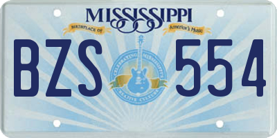 MS license plate BZS554
