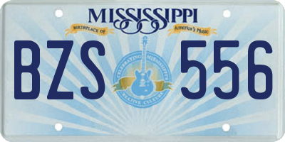 MS license plate BZS556