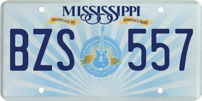 MS license plate BZS557