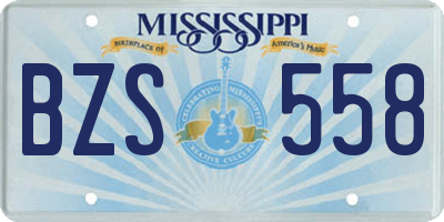 MS license plate BZS558