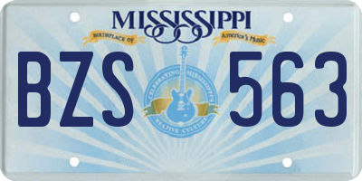 MS license plate BZS563