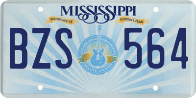 MS license plate BZS564