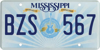 MS license plate BZS567