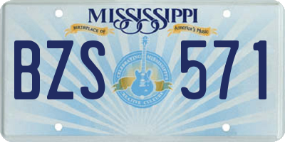 MS license plate BZS571