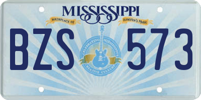 MS license plate BZS573