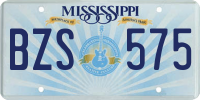 MS license plate BZS575