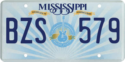 MS license plate BZS579