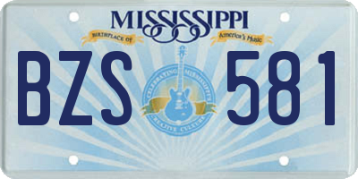 MS license plate BZS581