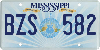 MS license plate BZS582
