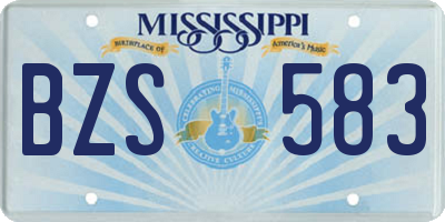 MS license plate BZS583