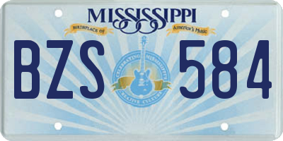 MS license plate BZS584