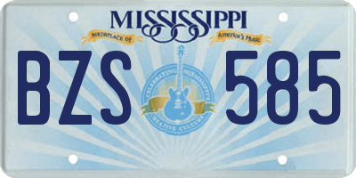 MS license plate BZS585