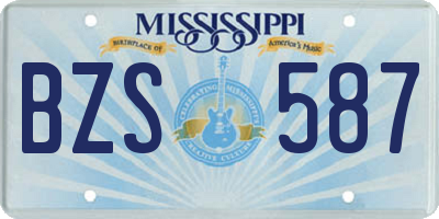 MS license plate BZS587