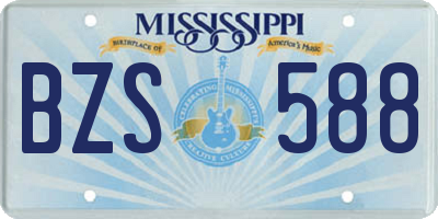 MS license plate BZS588