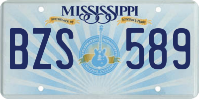 MS license plate BZS589