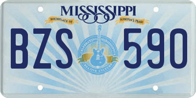 MS license plate BZS590