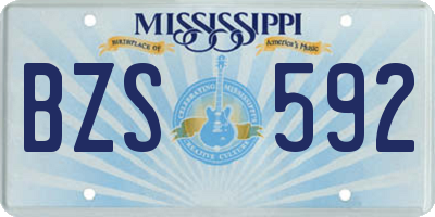 MS license plate BZS592