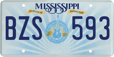MS license plate BZS593