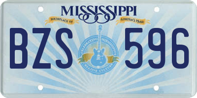 MS license plate BZS596