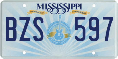 MS license plate BZS597