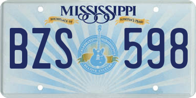 MS license plate BZS598