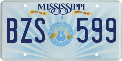 MS license plate BZS599