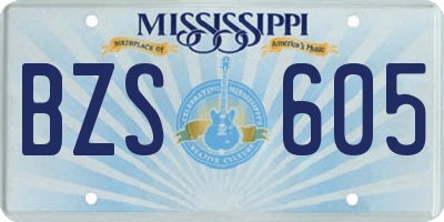 MS license plate BZS605