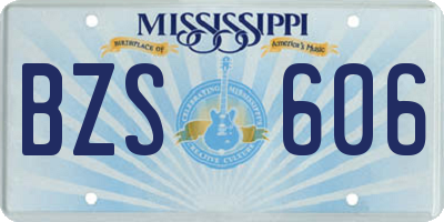 MS license plate BZS606