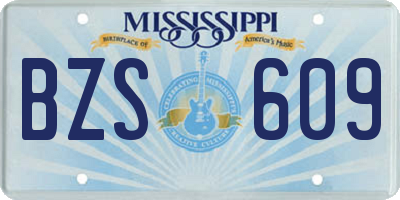 MS license plate BZS609