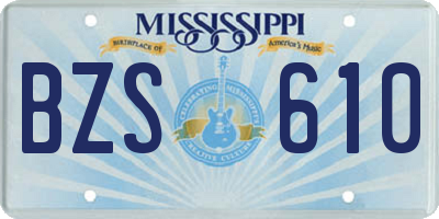 MS license plate BZS610