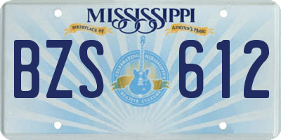 MS license plate BZS612