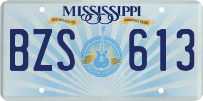 MS license plate BZS613