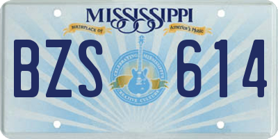 MS license plate BZS614