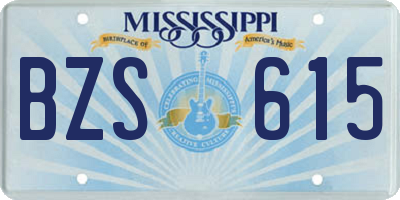 MS license plate BZS615