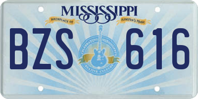 MS license plate BZS616