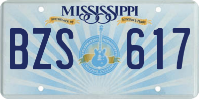 MS license plate BZS617