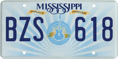MS license plate BZS618
