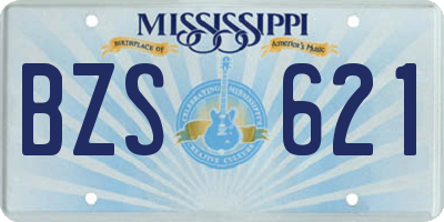 MS license plate BZS621