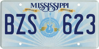 MS license plate BZS623