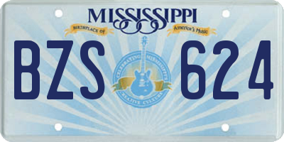 MS license plate BZS624
