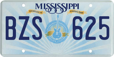 MS license plate BZS625
