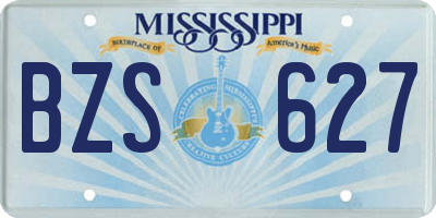 MS license plate BZS627