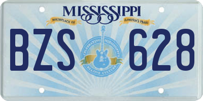 MS license plate BZS628
