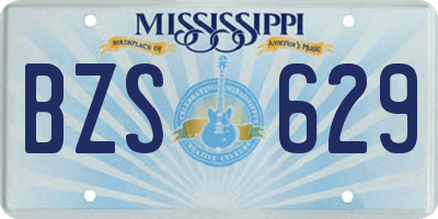 MS license plate BZS629
