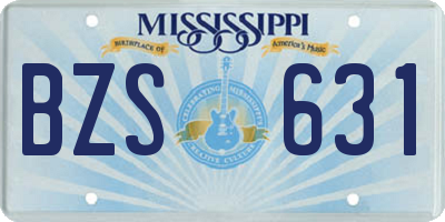 MS license plate BZS631