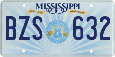 MS license plate BZS632